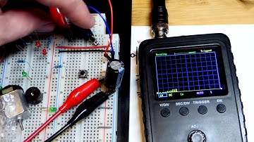 Quick discharging capacitor RC time constant circuit schematic to breadboard build and oscilloscope