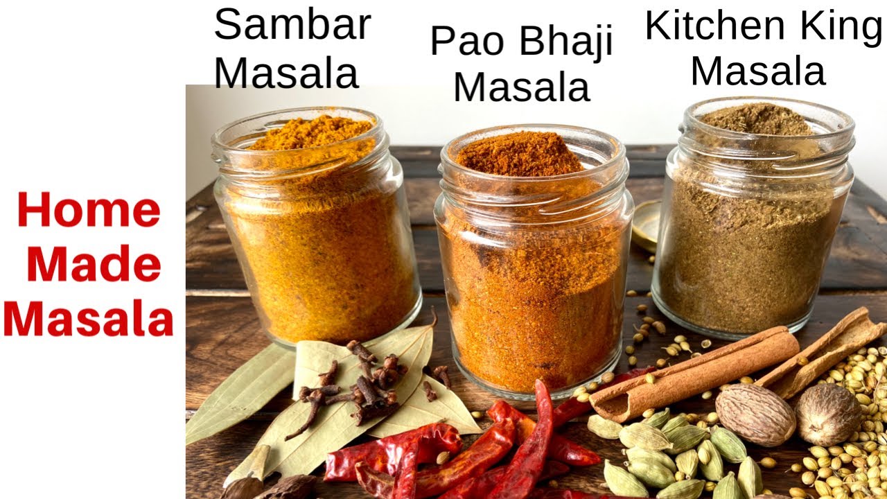 Homemade Masale | Pao Bhaji Masala | Sambar Masala | Kitchen King Masala | ManJeet Kitchen