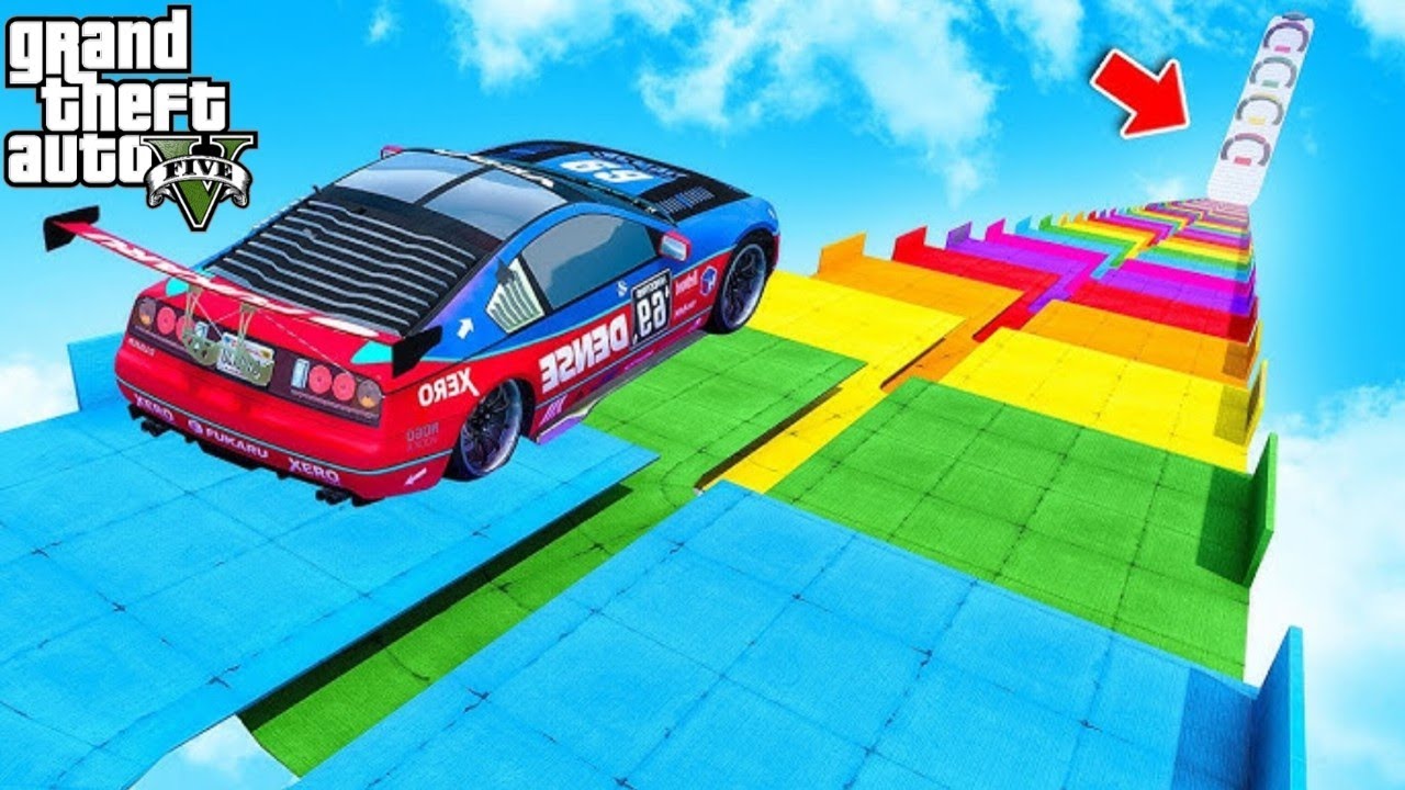 Try Not To Drive Fast Challenge Mega Ramp Race In GTA 5! - YouTube