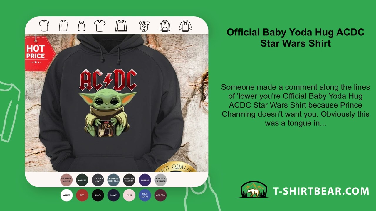 Official Baby Yoda Hug ACDC Star Wars Shirt