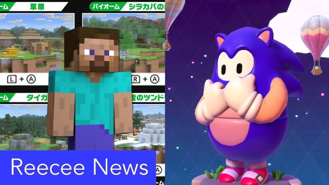 smash bros minecraft stage biome codes sonic costume coming to fall guys reecee news