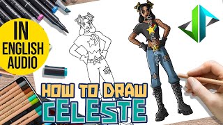 [DRAWPEDIA] HOW TO DRAW *NEW* CELESTE from FORTNITE - STEP BY STEP DRAWING TUTORIAL