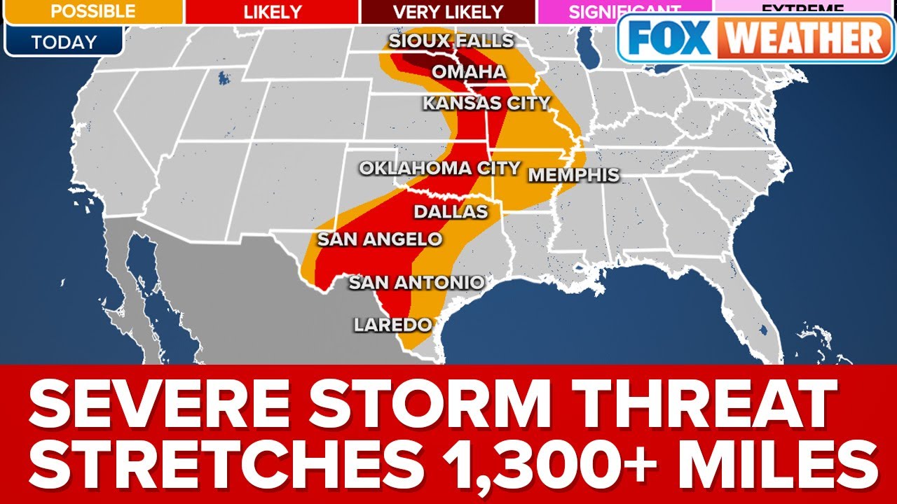 Severe Storm Threat Stretches 1,300+ Miles Across Central US ...
