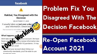 How To Fix You Disagreed With The Decision Facebook Problem 2021 || By Sozol Islam Sany