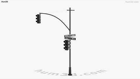 Traffic Light Post 2 3D model by 3DModels.org