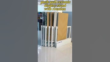 Space-saving push and pull ceramic display rack with 360º rotation. #tilesdisplay #buildingmaterials