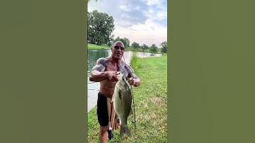 Thumbnail of The Rock caught a HUGE FISH 😂 (via The Rock/IG) #shorts
