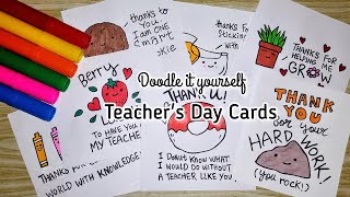 DIY Teacher's Day Card Doodles :How to Draw Teacher's Day Pun Cards :Teacher's Day Greeting Card
