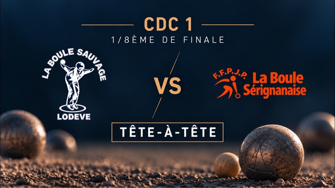 Miniature de la vidéo : 🔴 DIRECT | 1/8 de Finale CDC1 – Lodève 🆚 Sérignan | Tête-à-tête