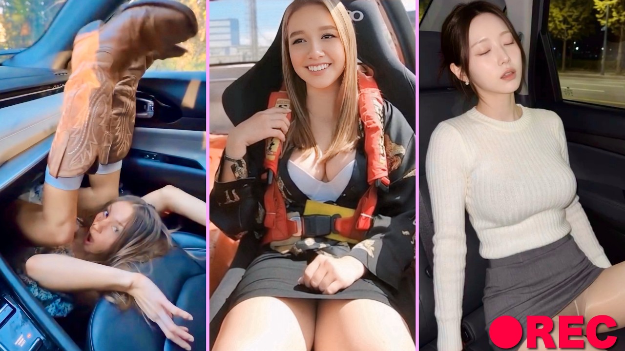 【車内ハプニング】車内カメラが捉えた美女達の「面白ドライブ映像パート4」 | Funny Car Driving Compilation Part.4
