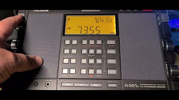 Tecsun H-501X on MLA 30 loop receiving NHK Radio Japan via France 7355 kHz Shortwave in English