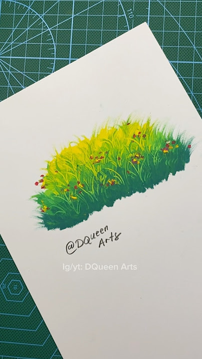 How to draw grass using Oil Pastel 🌱 #dqueenarts #art #drawing #drawingtutorial #howtodraw