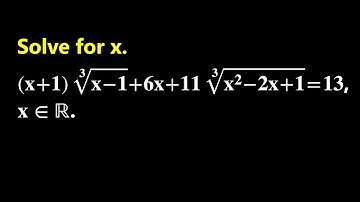 A Nice Radical Equation | Use The Substitution Method.