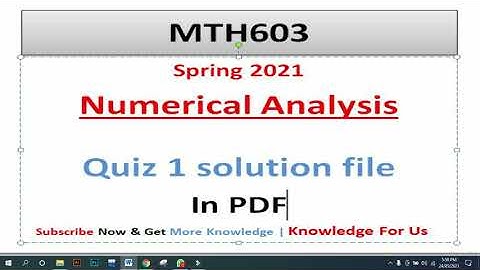 MTh603 Quiz 1 pdf solution | MTH603 quiz 1 solution 2021