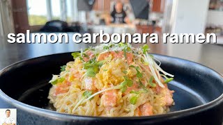 Salmon Carbonara Ramen