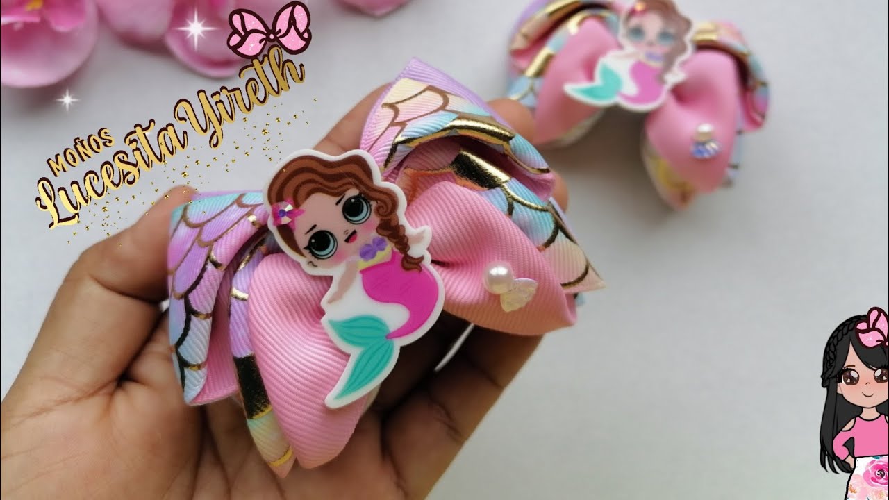 Par de moñitos rusos para niñas listón de 3.8 CM o 4 CM 🎀👌
