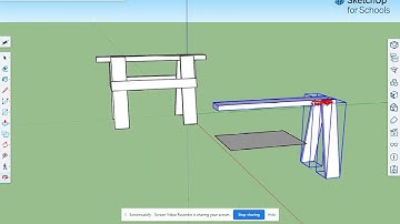 How to draw a SAWHORSE-Sketchup for Schools-Video 2, Draw your legs