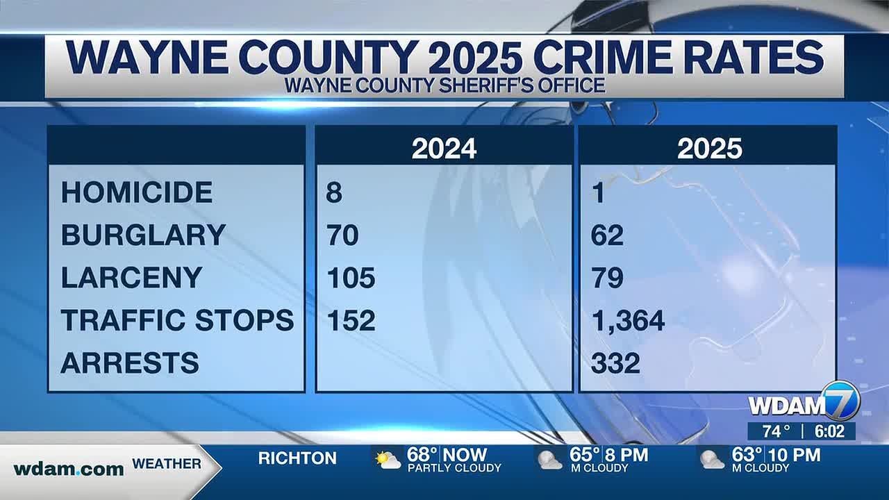 Wayne County sees some crimes drop in 2025