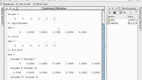Vectors in MATLAB