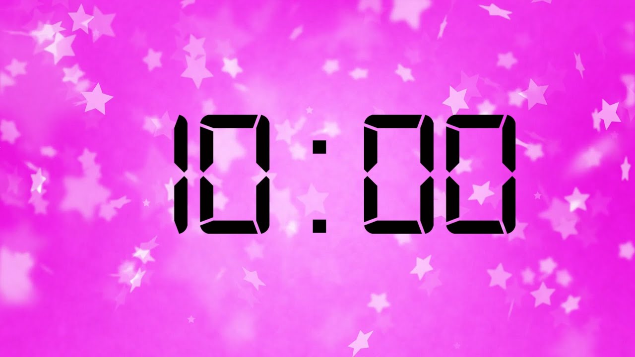 10 minutes Pink Stars countdown Alarm Timer good for birthday girls ...