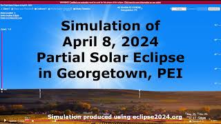 Simulation of April 8, 2024 Partial Solar Eclipse in Georgetown, PEI