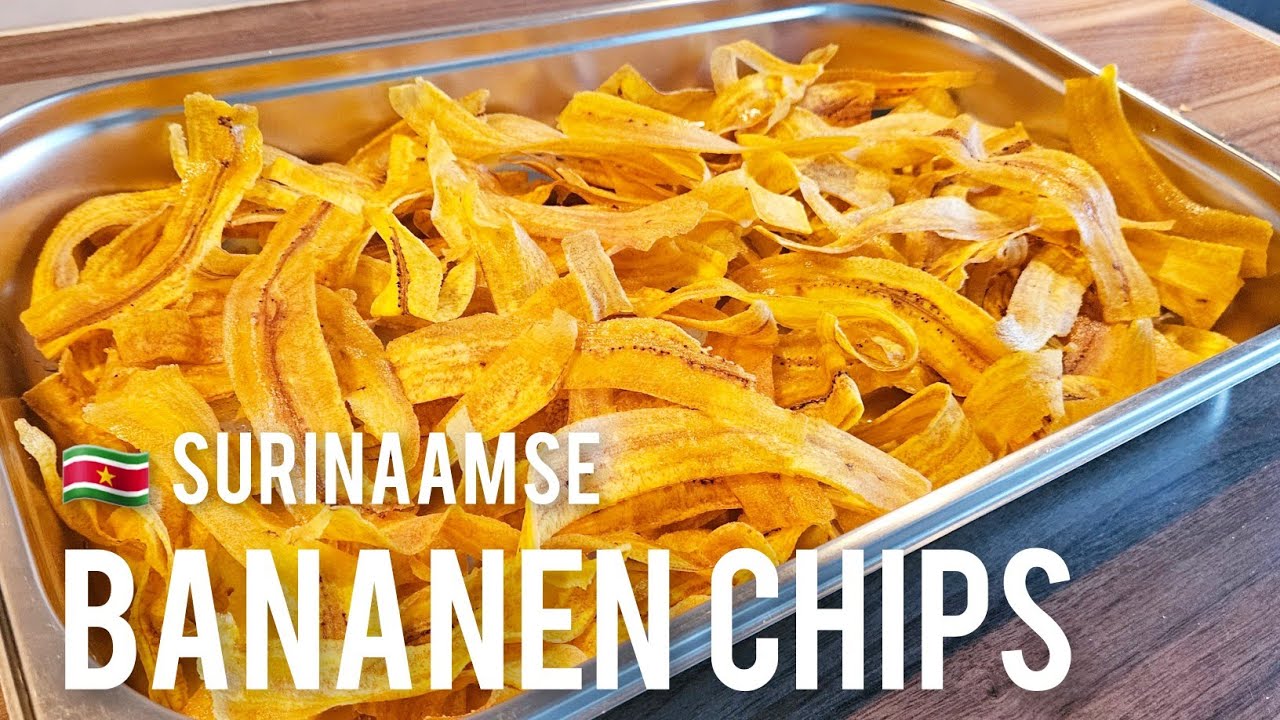 Surinaamse bananenchips maken receptSurinamese plantain chips recipe