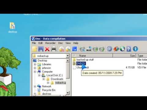 Erase &  Burn a DVD RW CD RW Data file disk with CDBurnerXP