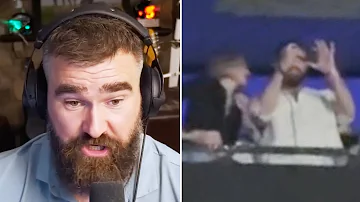 Jason Kelce REACTS to Travis RECORDING Taylor Swift Singing ‘So High School’ at the Eras Tour Paris