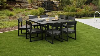 POLYWOOD® EDGE 9-Piece Farmhouse Trestle Dining Set - PWS736-1