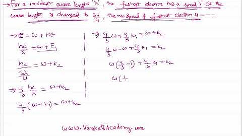 Photo Electric Effect Problem Velocity of Electron When Wave length  is Reduced for JEE and NEET