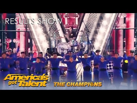 V. Unbeatable ft. Travis Barker BRING THE HOUSE DOWN on @America's Got Talent Champions Results Show