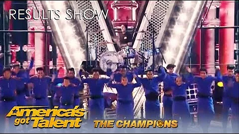 V. Unbeatable ft. Travis Barker BRING THE HOUSE DOWN on @AGT Champions Results Show