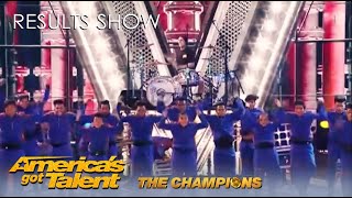 V. Unbeatable ft. Travis Barker BRING THE HOUSE DOWN on @America's Got Talent Champions Results