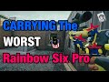 CARRYING the WORST PRO LEAGUE PLAYER - Rainbow Six Siege