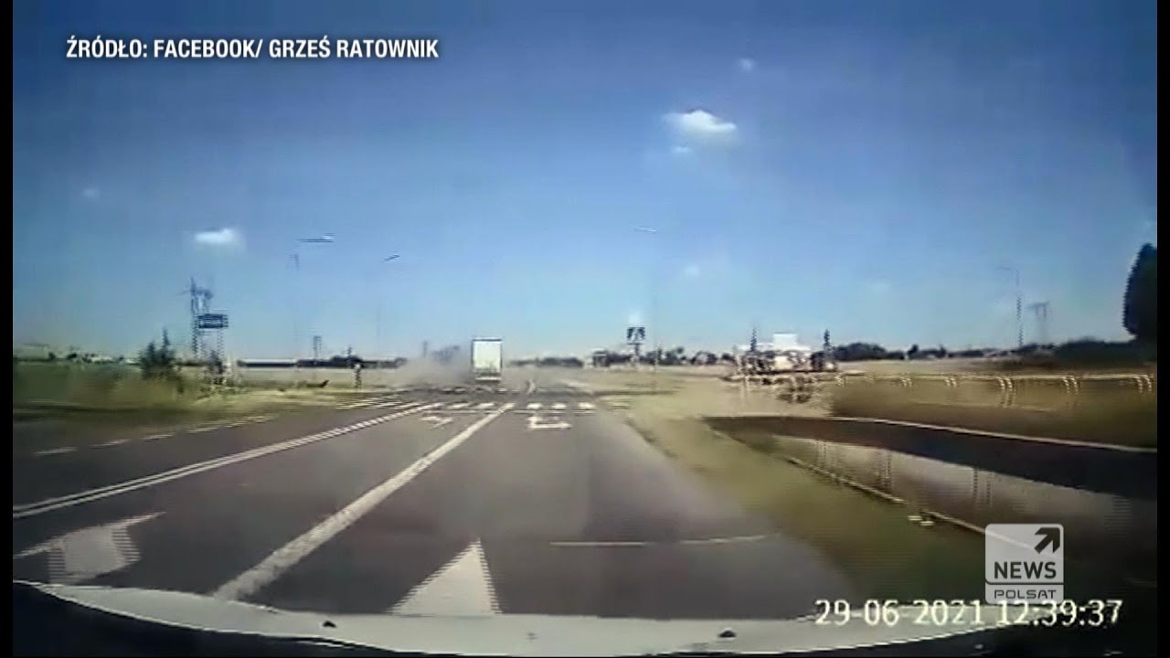 Nagranie z momentu wypadku w Elżbietowie. Kierująca nie hamowała