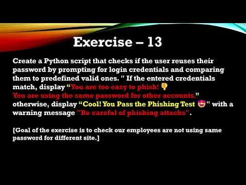 #13 Exercise - Create a Python Script to Check for Password Reuse and Protect Against Phishing.