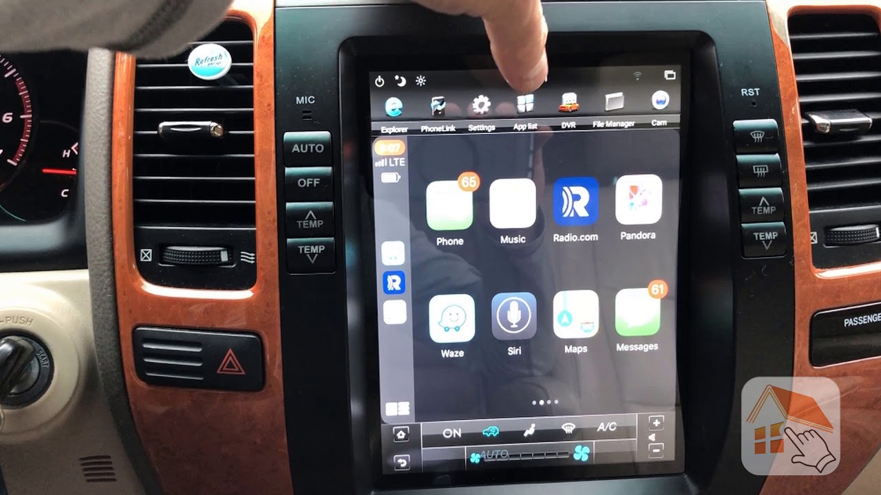 Apple Carplay with iOS 13 and Tesla Style Screen YouTube