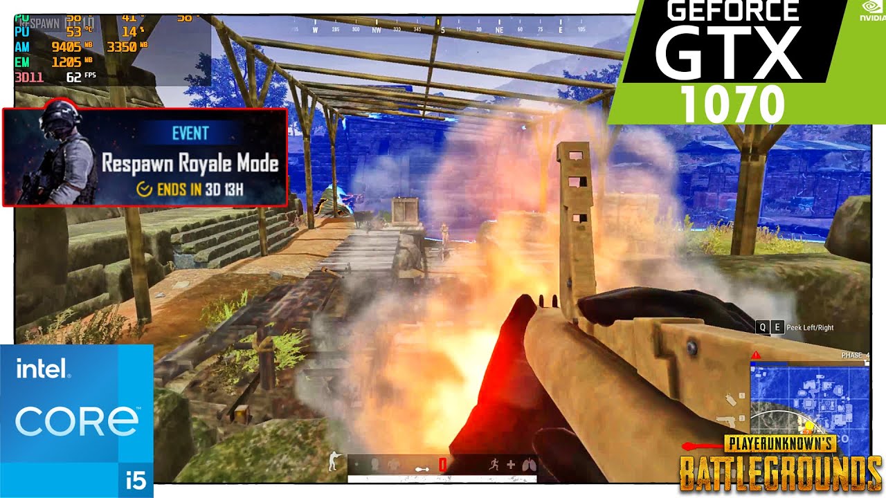 PUBG PC RESPAWN ROYAL MODE| I NTEL® CORE™ 11TH GEN I5-11400F | GTX 1070 G1 8GB | Very Low Settings