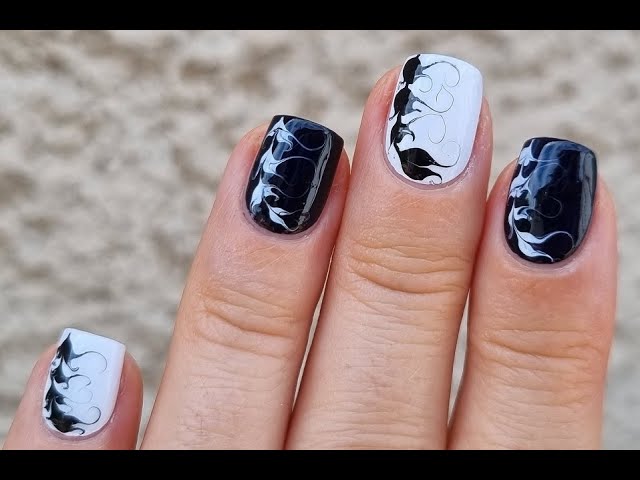 Stylish black nail art designs to keep your style on track : Black and Marble  Nails