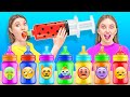 CANDY JELLY RACE CHALLENGE || Edible Slime! Eating Rainbow Sweets for 24 HRS by 123 GO! FOOD