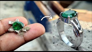 How To Make Silver Emerald Ring | Silver Ring  Handmade Jewellery