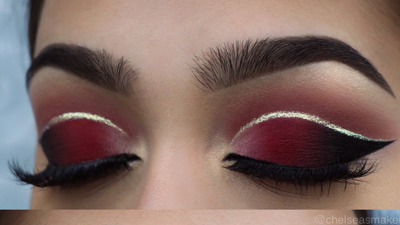 eye, eyes, eyeshadow, mua, makeupartist, cut crease, red, glam, glitter, be...