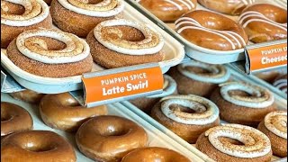 Pumpkin Donuts Krispy Kreme.  Pumpkin cheesecake filled