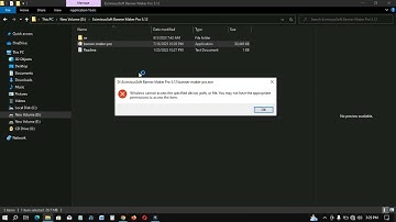 Windows Cannot Access the Specified Device, Path or File, you may not have Appropriate Permissions