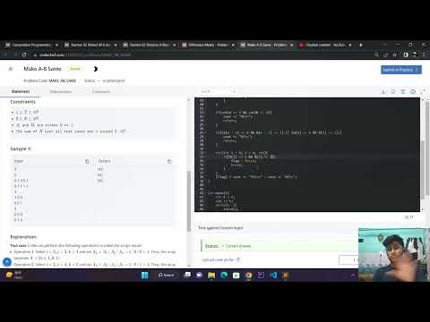 Problem - Make A-B Same | CodeChef | Starters - 82