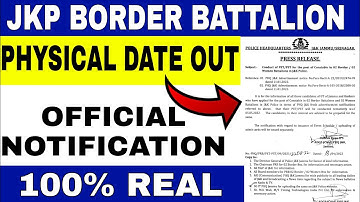 Jkp border battalion physical test date official notification 2022