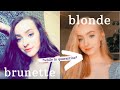 bleaching my hair at home | dark brown box dye to blonde transformation