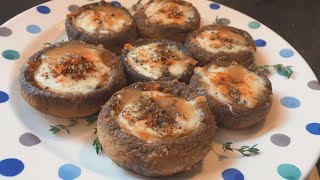 Roasted mushrooms with cheese, garlic& butter (Keto recipe )فطر مشوي بالفرن بطريقة لذيذة وبسيطة جدا