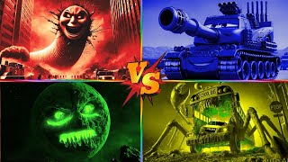 Download Lagu BIG SCHOOL BUS MONSTER🆚LUNAR MOON MONSTER🆚MCQUEEN TANK🆚INFECTED MINIONS MP3