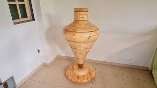 Woodturning - GIANT spinning top measuring 1 meter and 32 cm.